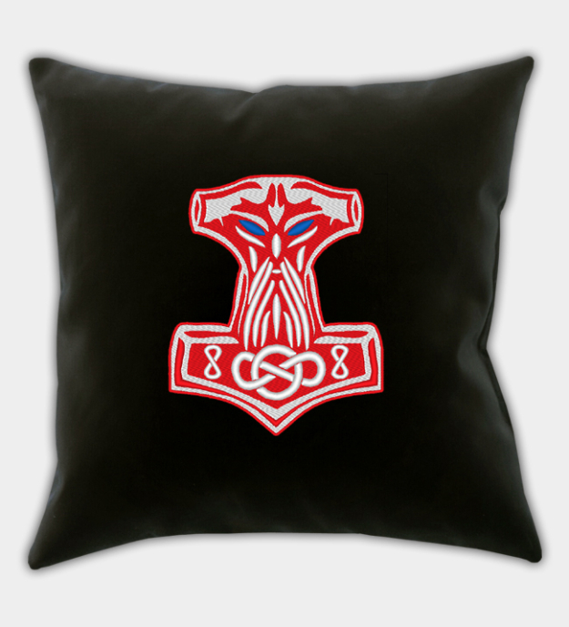 Vyšívaný povlak na polštář Mjölnir