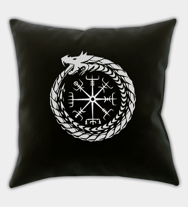 Povlak na polštář s výšivkou Midgard Had Povlak na polštář s výšivkou Midgard Had