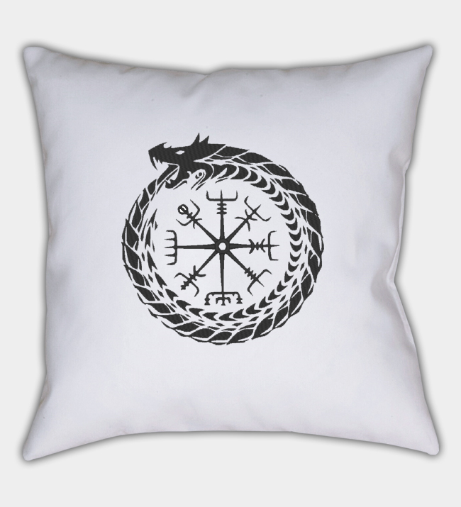 Povlak na polštář s výšivkou Midgard Had Povlak na polštář s výšivkou Midgard Had