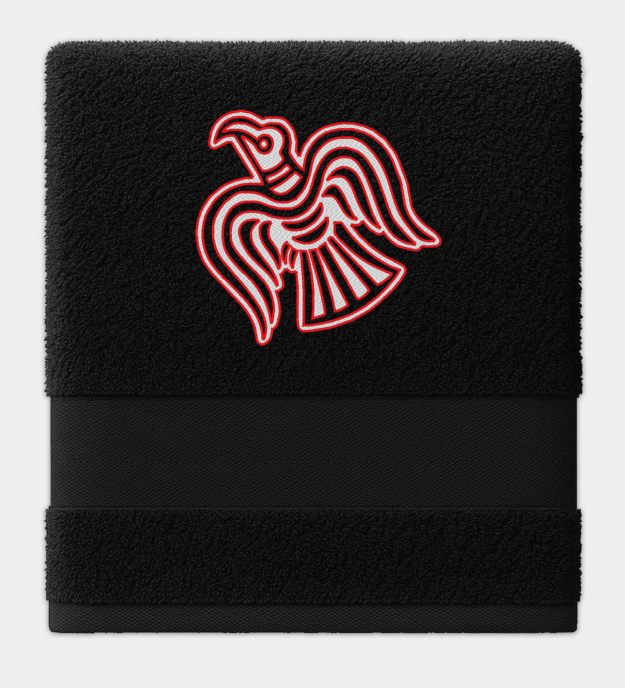 Vyšívaný ručník Vikingský havran